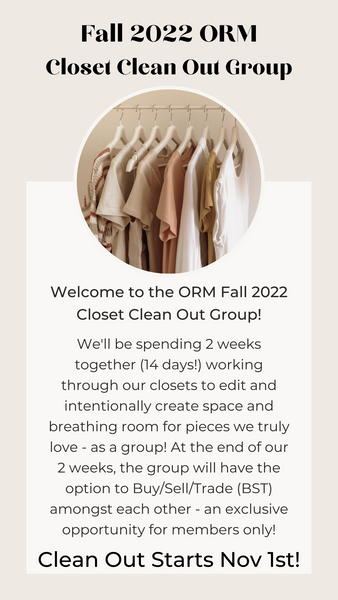 ORM Fall 2022 Closet Clean Out Group
